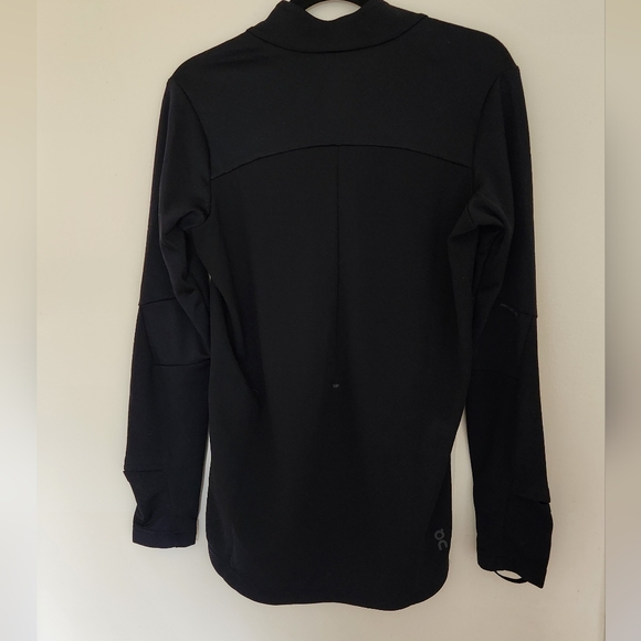 ON women's climate shirt black quarter zip Sweater Hiking Running Base Layer L - Picture 6 of 9